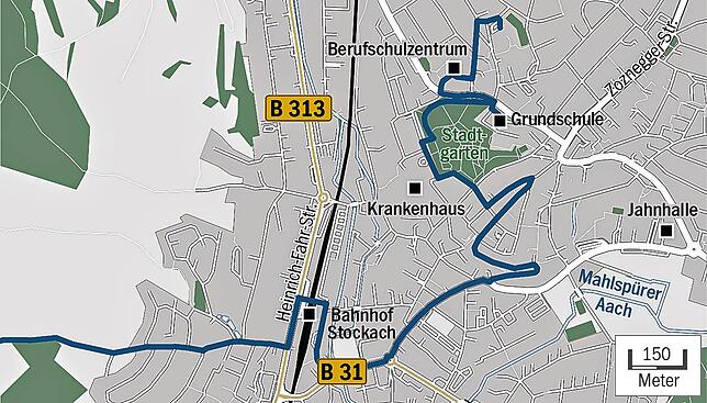 Auf diesem Weg waren Bürgermeister-Kandidatin Susen Katter und SÜDKURIER-Reporter Dominique Hahn gemeinsam durch Stockach unterwegs. ...