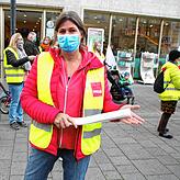 Sabine Wikhardt, Leiterin der Kita im Grün in Litzenstetten, beteiligte sich am Ausstand. Sie war bei den Kundgebungen in Konstanz dabei.