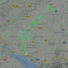 Samy Kramer hat bei einem Flug mit einem Motorflugzeug zwischen Friedrichshafen und Ulm eine Spritze in den Himmel gezeichnet. Das lässt ...