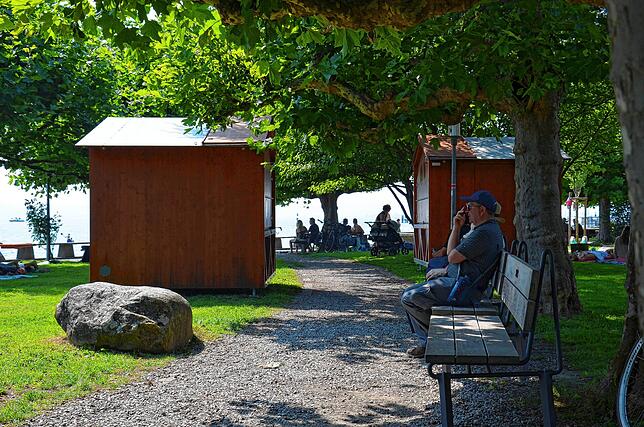 Der Uferpark ist mit dem Gwandhaus der zentrale Standort für den Ufersommer. Mit Blick auf den See und unter Bäumen kann hier flaniert ...