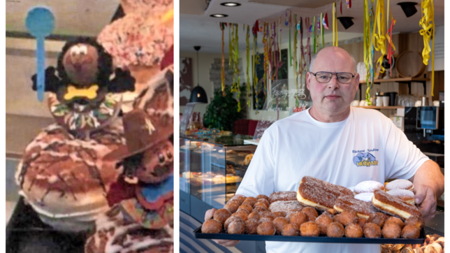 Darum geht&lsquo;s: Solche Fastnachtskrapfen mit Figürchen obendrauf verkauft Bäcker Ralf Herrmann. Einer Kundin stieß das sauer auf.