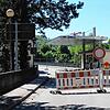 Der geschlossene Grenzübergang von Küssaberg-Rheinheim nach Bad Zurzach im Mai 2020.