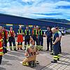 David Brauch, Berufsfeuerwehr Basel erklärt den interessierten Feuerwehrleuten aus Laufenburg, Bad Säckingen, Rickenbach und Wehr, wie ...