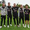 Die externen Neuzugänge der HSG Konstanz: (von links) Sören Fuhrmann, Luca Schwormstede, Nikita Pliuto, Raivis Gorbunovs und Ruben ...