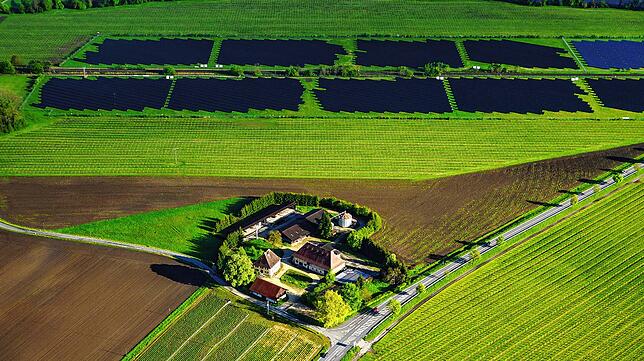 Der Solarpark am Mooshof zwischen Bodman und Wahlwies an der B34 im Mai 2019. (Archivbild)