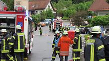 Die Schläuche sind gelegt: als Brandobjekt für die Hauptprobe der Feuerwehren Inzigkofen, Vilsingen und Engelswies wurd die Mühle in ...