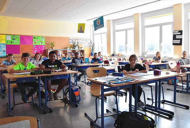Sie werden wieder als ganze Klasse unterrichtet: Die 4b der Robert-Gerwig-Schule in St. Georgen.