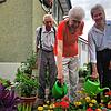 Albert und Klara Weber kümmern sich mit ihrer Enkelin Marina Maier um die Pflanzen vor ihrem Haus in der Waldshuter Amthausstraße. Das ...