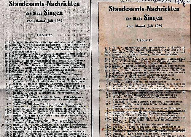 Gleicher Jahrgang: 1959 erblickten Johannes Moser und sein Amtskollege Hans-Peter Lehmann in Singen das Licht der Welt. Zu sehen ist ...
