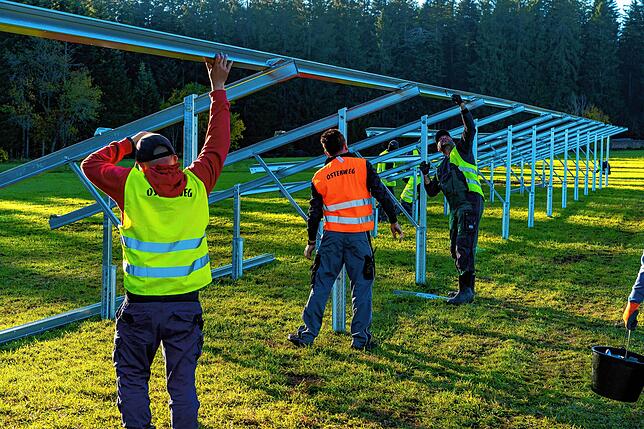 Baustelle der PV-Freilandanlage bei den Spitalhöfen.
