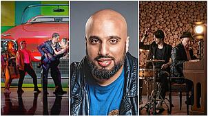 Eine Musical-Show, Kabarett mit Abdelkarim oder ein Jazz-Abend (von links): Es gibt eine bunte Mischung an Veranstaltungen in der Region.