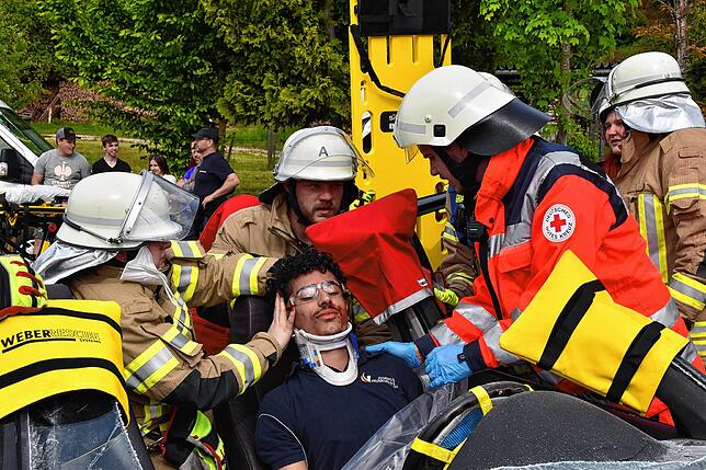 Bild 8: Bilder der Abschlussübung einer Blaulichtorganisationenübergreifenden Fortbildung