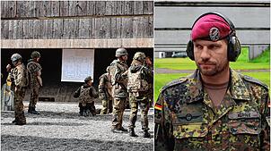 Links: Reservisten der Bundeswehr auf der Standortschießanlage der Pfullendorfer Staufer-Kaserne. Vier Tage dauerte ihre jüngste Übung. ...