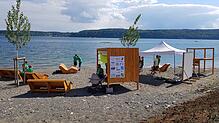 Die Jugendlounge im Uferpark richtete die Katholische Jugend ein. Ob die Bänke nach der Landesgartenschau dort bleiben, ist noch offen.