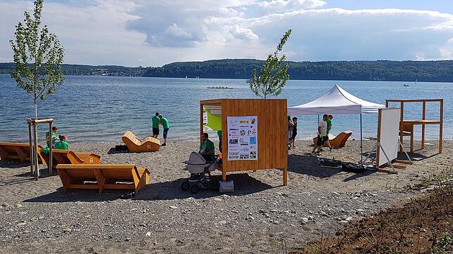 Die Jugendlounge im Uferpark richtete die Katholische Jugend ein. Ob die Bänke nach der Landesgartenschau dort bleiben, ist noch offen.