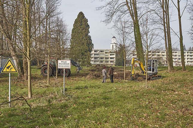 Das Büdingen-Areal an der Seestraße kurz nach Beginn von Baumfällungen Mitte Januar 2020.