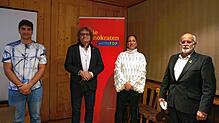 Mit Optimismus in die Zukunft (von links): Jareem Khawaja, stellvertretender Kreisvorsitzender, Vorsitzender der Jungen Liberalen ...