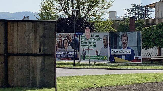 Plakate, soweit das Auge reicht: Vor allem an der Bundesstraße innerhalb Bad Säckingens sind die Plakatwände heiß begehrt.