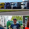 Der vollbelegte Lastwagen-Parkplatz auf dem Gelände der Gemeinschaftszollanlage in Waldshut-Tiengen. Oben eine Archivaufnahme aus dem ...