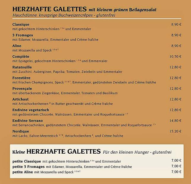 So sollte es überall sein: Auf dem Menü im Le Sud werden glutenfreie Gerichte ausgewiesen.