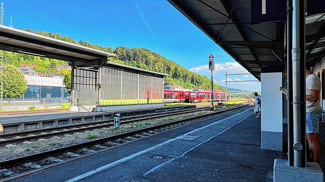 Der Bahnhof in Waldshut (Symbolbild). Ein Mann sprang aufs Gleis, um den Zug auf der gegenüberliegenden Seite erwischen wollte. Mit der ...