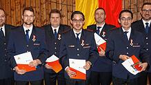 Bei der Jahreshauptversammlung der Feuerwehr Laufenburg wurden Simon Schwander für 15 Jahre, Dennis Bauer für 25 Jahre, Martin Schmid ...