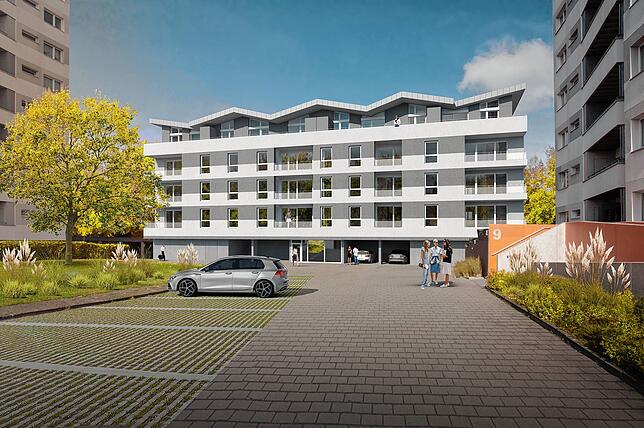 So sollen die Überlinger Höfe nach deren Fertigstellung aussehen. Bild: Baugenossenschaft Hegau