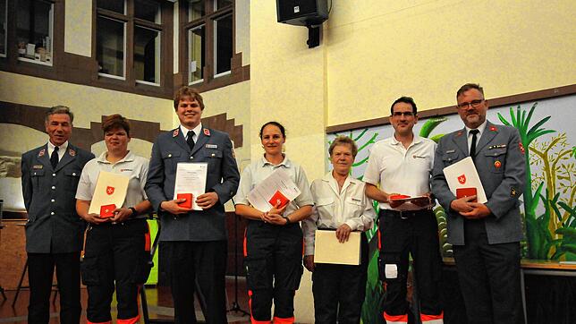 Ausgezeichnete Malteser erhielten beim Jubiläum die Verdienstplakette (von links): Diözesanbeauftragter Domenicus Freiherr von ...