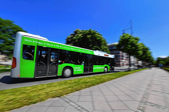 Die Stadtbusse verkehren zum Heimatfest im engen Takt.