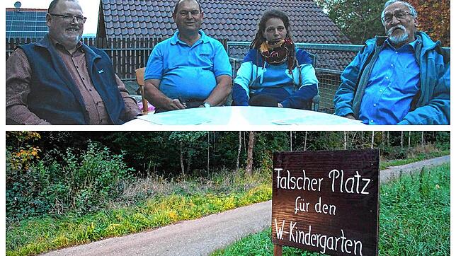 Sie befürworten einen Naturkindergarten in Hausen vor Wald, doch nicht am geplanten Standort (von links): Michael Stehr, Michael Happle, ...