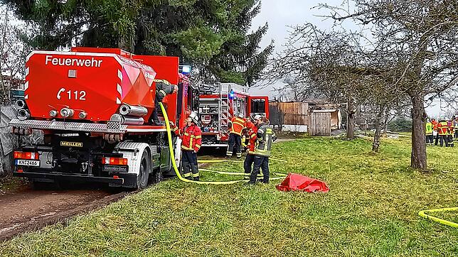 Ein Abrollbehälter der Radolfzeller Wehr sicherte die Wasserversorgung.