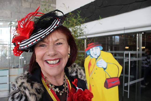 Hut 2: Anne Mandausch, diesmal als Besucherin.