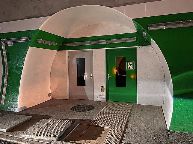 Der Querschlag, der die beiden Tunnelröhren verbindet.