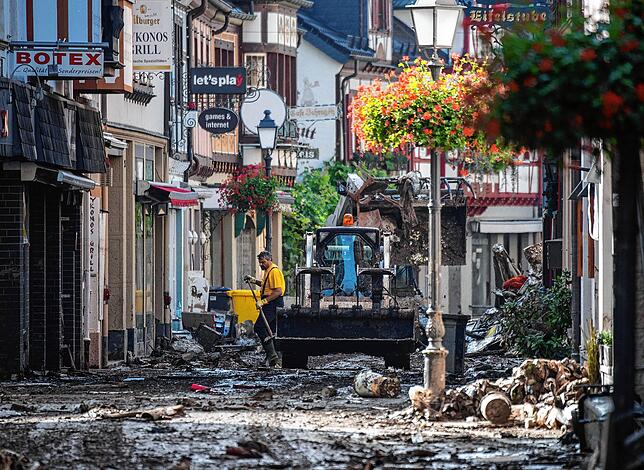 Nach der Flut: Im rheinland-pfälzischen Ahrweiler laufen die Aufräumarbeiten. Hier waren auch die beiden Helfer aus Konstanz im Einsatz.
