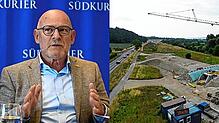 Ein Damm und viele Fragezeichen: Wie geht es mit dem Ausbau der B33 bei Hegne weiter? Nun bringt der politisch verantwortliche Minister ...