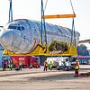 Die &bdquo;Landshut&ldquo; nach ihrer Ankunft in Friedrichshafen. Mit einem Antonow-Frachtflugzeug war sie von Brasilien an den Bodensee ...