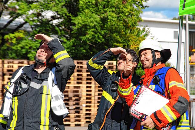 Bild 18: Gemeinsame Probe der Sto-Werkfeuerwehr und der Freiwilligen Feuerwehren