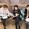 Erstmals schnuppern Pascal-Rene Houy (von links), Lucia Singler und Elise Schelling Hüfinger Sommertheater-Luft. Sie sind bei den ...