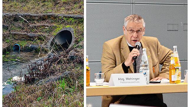 Mischwasser und Fäkalien sind jahrelang in den Behlaer Weiher geflossen (links). Damit hat sich jetzt der Petitionsausschuss mit dem ...