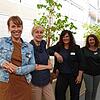 Freuen sich auf das Semester: die neue VHS-Leiterin Veronika Plank (von links), Anna Galea Gehrig, die ehemalige Leiterin Stephanie ...