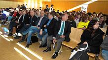An der Podiumsdiskussion in Geisingen nehmen alle bildungspolitischen Sprecher der im Landtag vertretenen Parteien teil (von links): ...