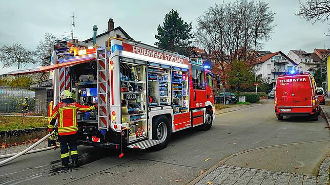 Die Feuerwehr Stockach Abteilung Kernstadt musste zu einem Brand auf dem ehemaligen Lutz-Areal, direkt an der Dillstraße ausrücken.