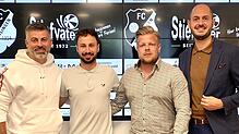 Die Macher beim FC Wittlingen: Die beiden Trainer Angelo Cascio und Fabio Muto, Teammanager Nicolaj Schwald und Sportchef Kevin Pabst ...