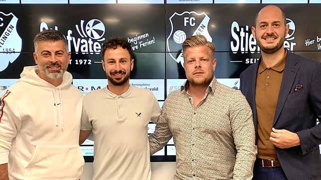 Die Macher beim FC Wittlingen: Die beiden Trainer Angelo Cascio und Fabio Muto, Teammanager Nicolaj Schwald und Sportchef Kevin Pabst ...