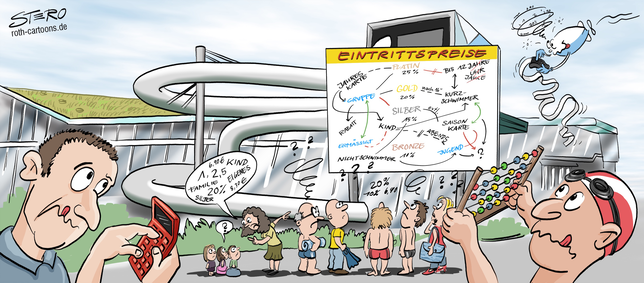 Das Tarifsystem mag für sich betrachtet vollkommen schlüssig sein, preisbewusste Schwimmer müssen allerdings vergleichen.