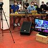 Das Technik-Team der Villinger Stadtharmonie schaltet die Versammlung zusammen. Bild: Ina Klietz