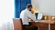 Arbeiten ist nun auch in Hotelzimmern möglich, so wie hier im Rheinsberg in Bad Säckingen.