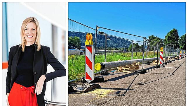 Entlang des Hochrheins entsteht aktuell eine Wasserstoff-Pipeline: Julie Bürkle-Weiss, technische Geschäftsführerin der Badenova Netze, ...