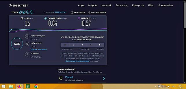 Mladen Barac macht inzwischen jeden Tag einen Screenshot von seinem Speedtest. Am Dienstag war die Geschwindigkeit bei 0,84 Mbps im ...