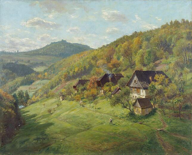Mischwälder im Schwarzwald: Werner Hasemanns Darstellung von Karfunkelstadt bei Fischerbach.